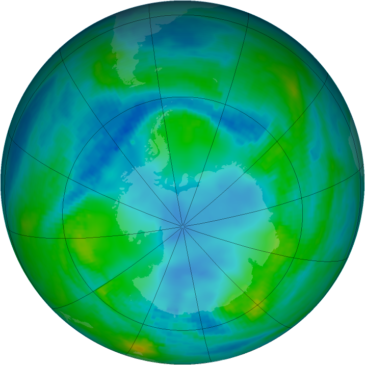 Antarctic ozone map for 06 May 1982